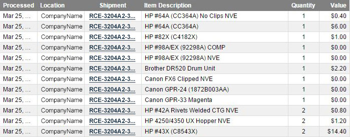 Track Shipment History